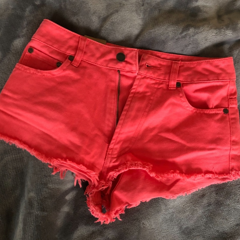 Salmon High Waisted Shorts